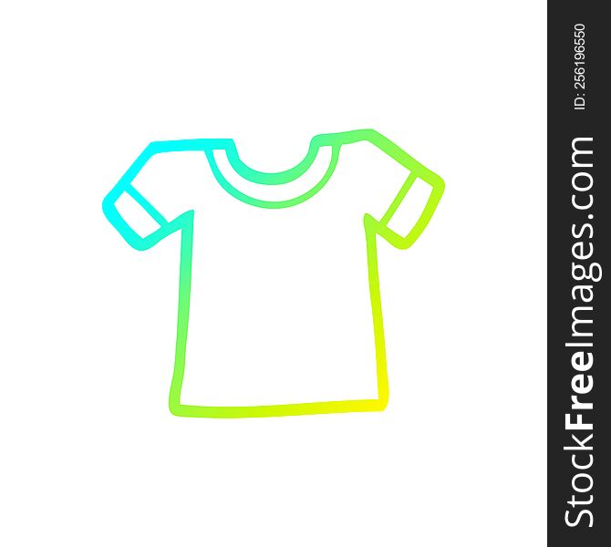 cold gradient line drawing of a cartoon tee shirt