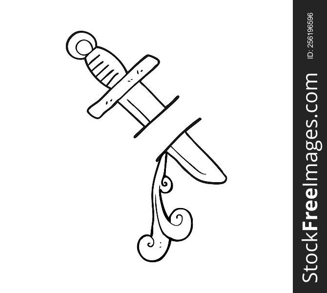 Black And White Cartoon Tattoo Knife Symbol