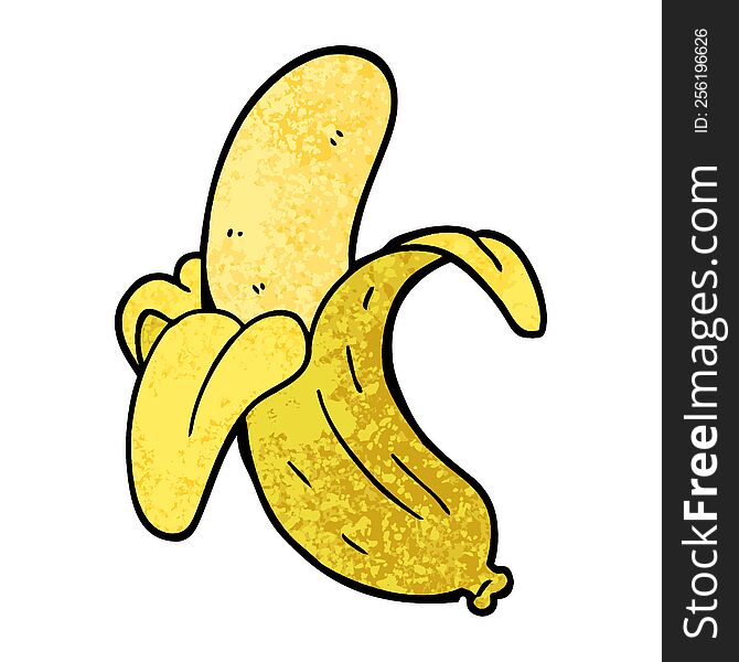 Grunge Textured Illustration Cartoon Banana