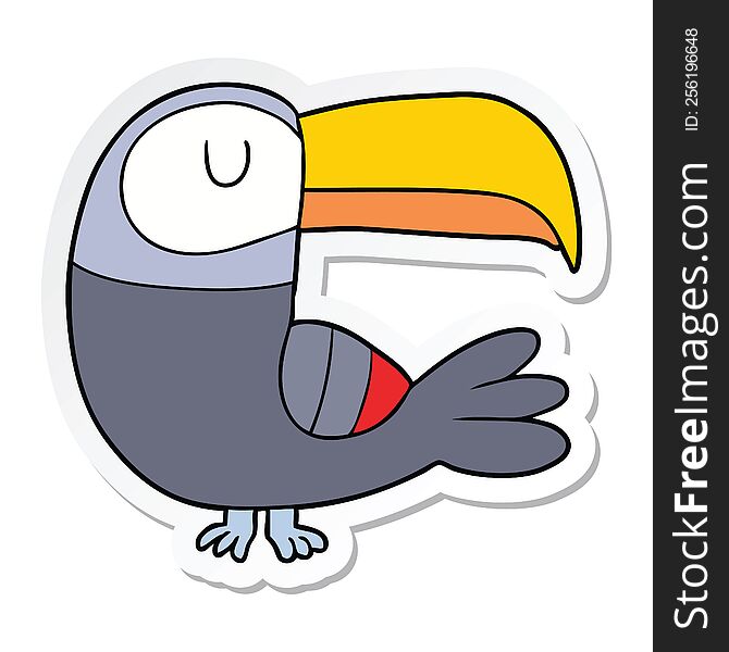 Sticker Of A Cartoon Toucan