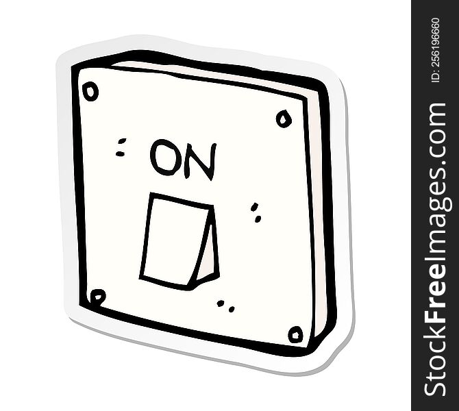 sticker of a cartoon light switch