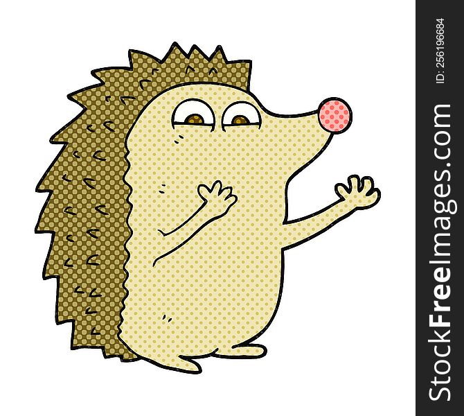 freehand drawn cartoon cute hedgehog