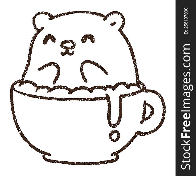 Coffee Bear Charcoal Drawing