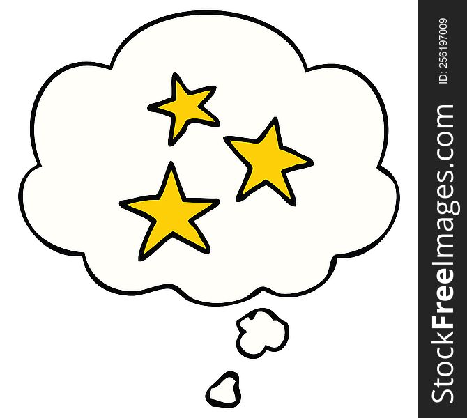 cartoon star symbols with thought bubble. cartoon star symbols with thought bubble