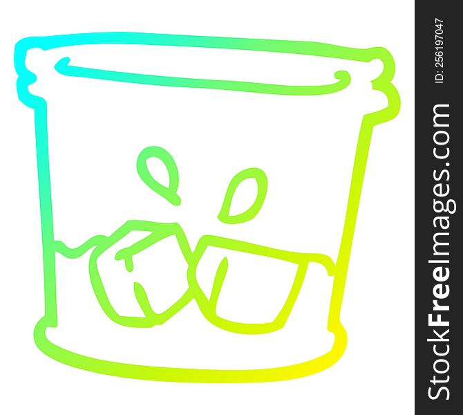 cold gradient line drawing cartoon drink in glass tumbler