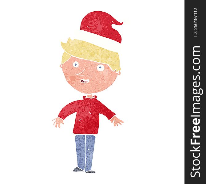 cartoon boy in santa hat