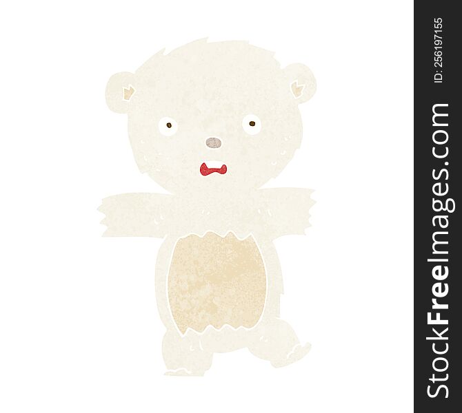 Cartoon Shocked Polar Bear Cub