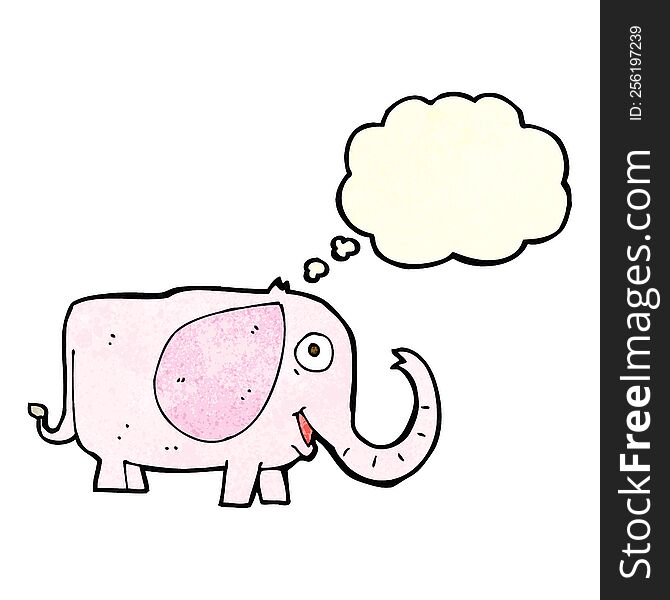 Cartoon Baby Elephant With Thought Bubble