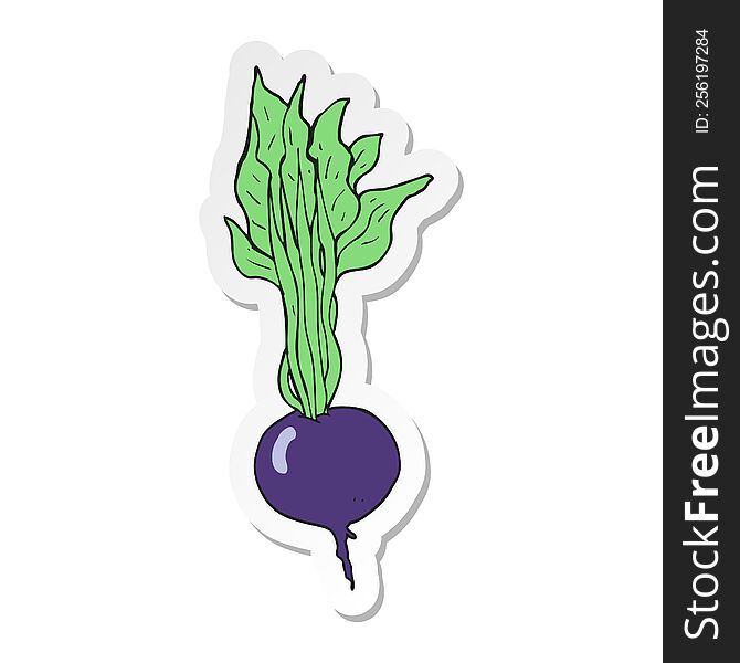 sticker of a cartoon beetroot