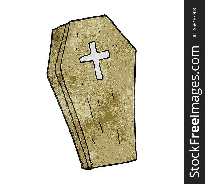 Textured Cartoon Spooky Coffin