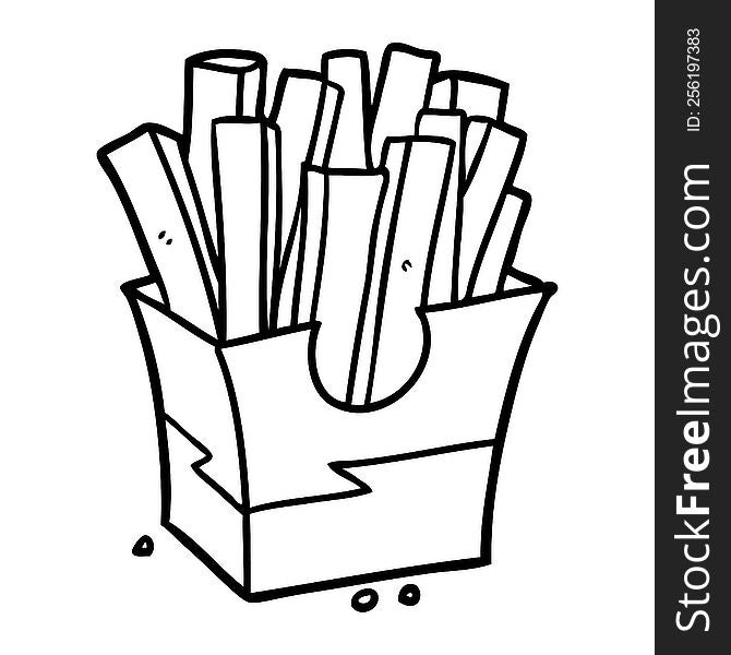 line drawing of a junk food fries. line drawing of a junk food fries