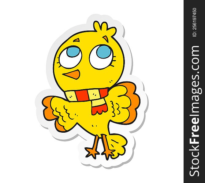 sticker of a cute cartoon bird