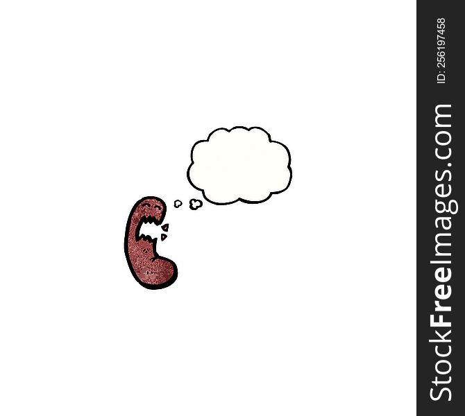 cartoon kidney with thought bubble