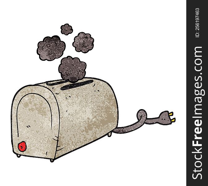 Textured Cartoon Toaster Smoking