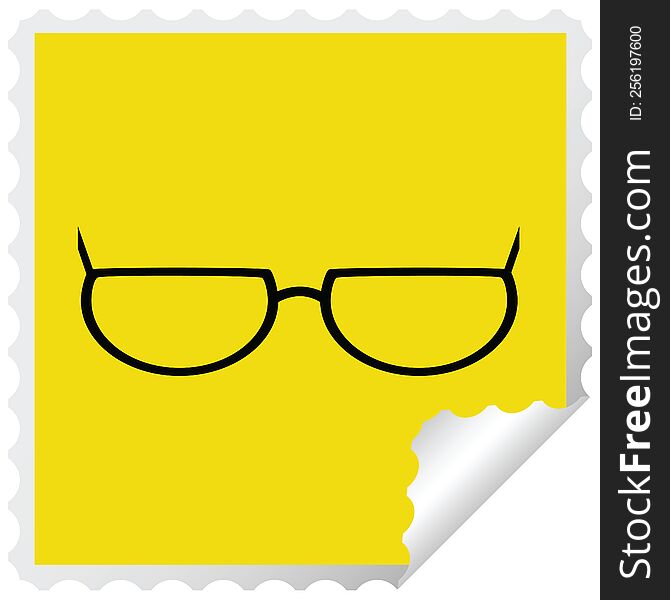 Spectacles Graphic Vector Illustration Square Sticker Stamp