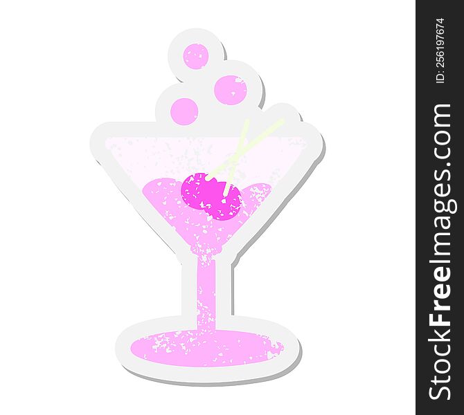 cocktail in a glass grunge sticker