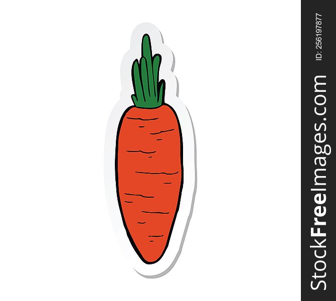 sticker of a cartoon carrot