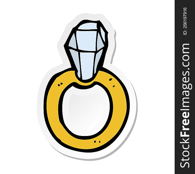 sticker of a cartoon diamond ring