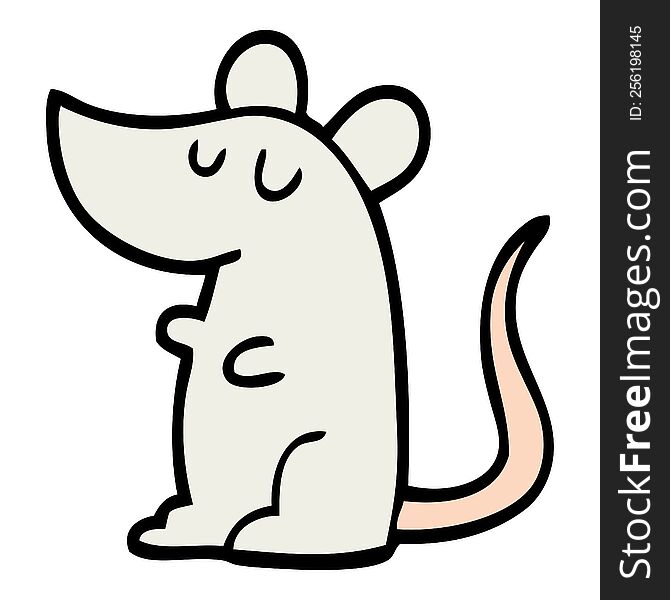 hand drawn doodle style cartoon mouse