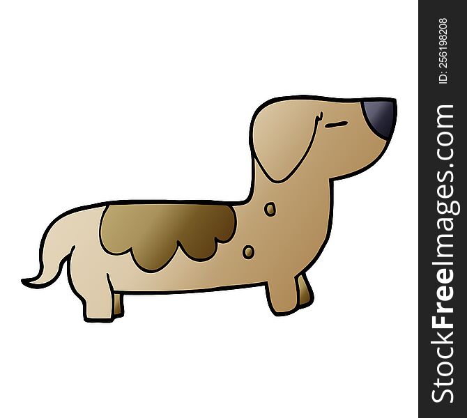 cartoon doodle sausage dog