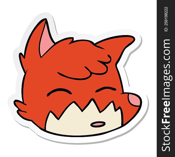 Sticker Of A Cartoon Fox Face