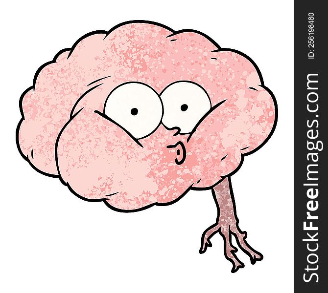 cartoon impressed brain. cartoon impressed brain
