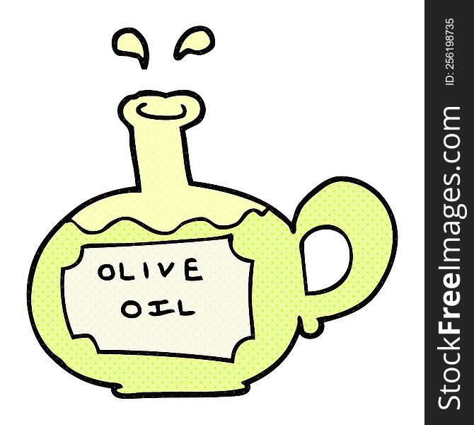 freehand drawn cartoon olive oil