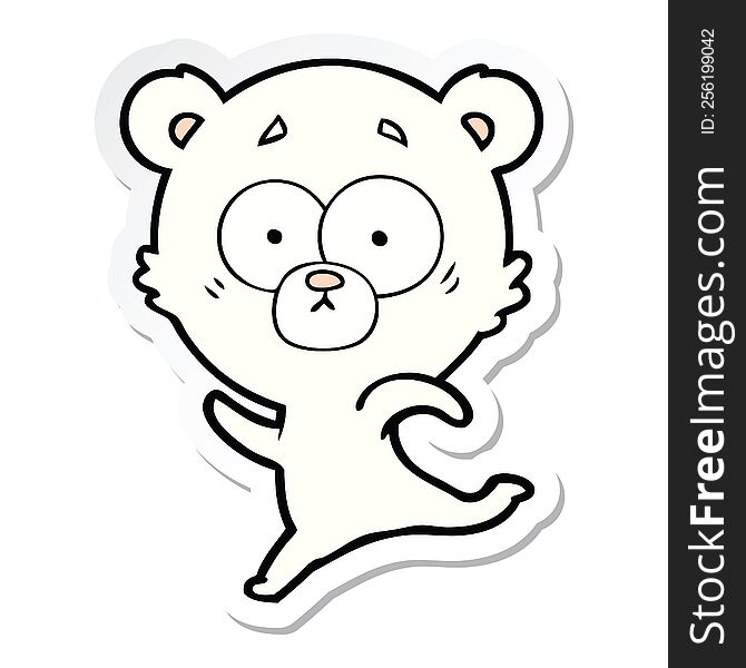 Sticker Of A Surprised Polar Bear Cartoon
