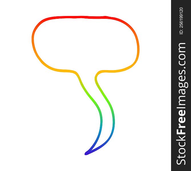 rainbow gradient line drawing of a cartoon speech bubble