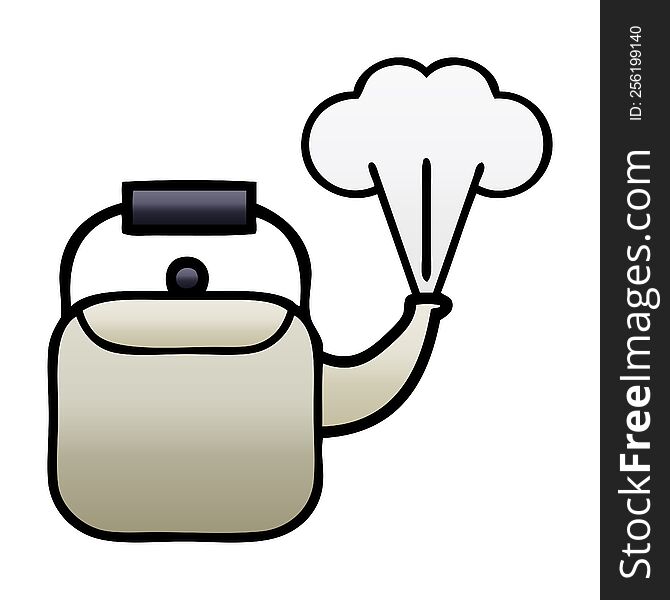 gradient shaded cartoon of a steaming kettle
