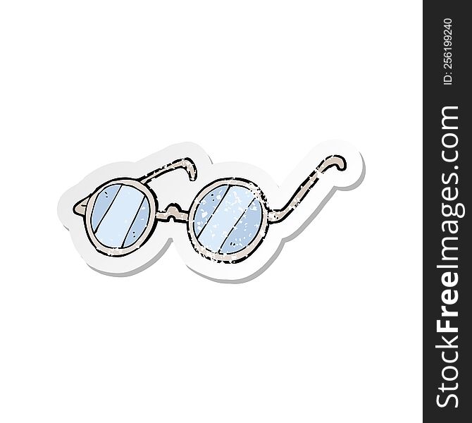 retro distressed sticker of a cartoon spectacles