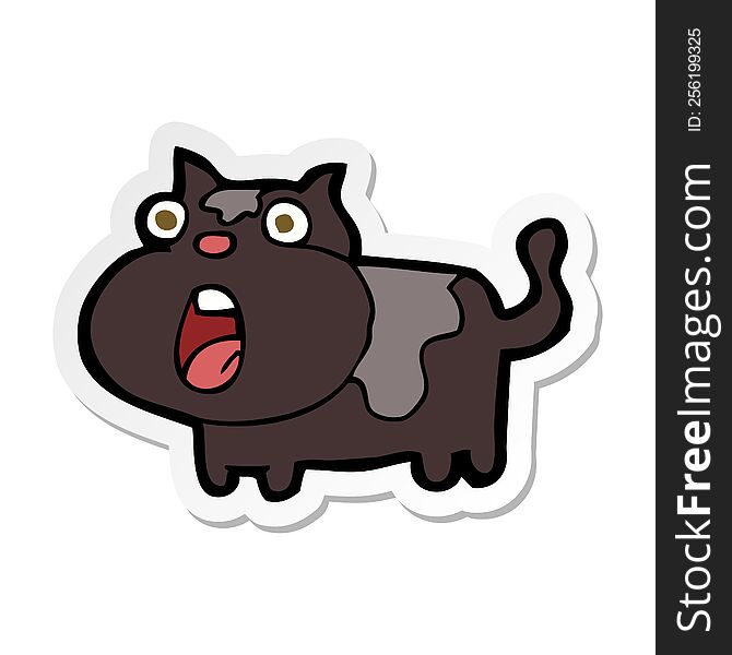 Sticker Of A Cartoon Shocked Cat