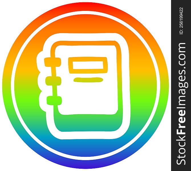 Note Book Circular In Rainbow Spectrum