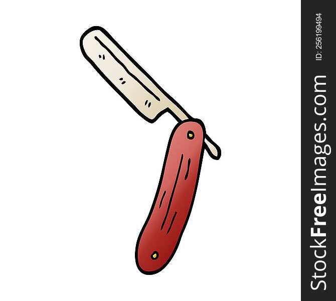 cartoon doodle cut throat razor