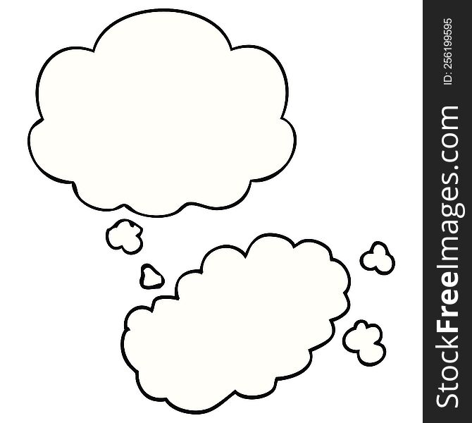 cartoon puff of smoke with thought bubble. cartoon puff of smoke with thought bubble