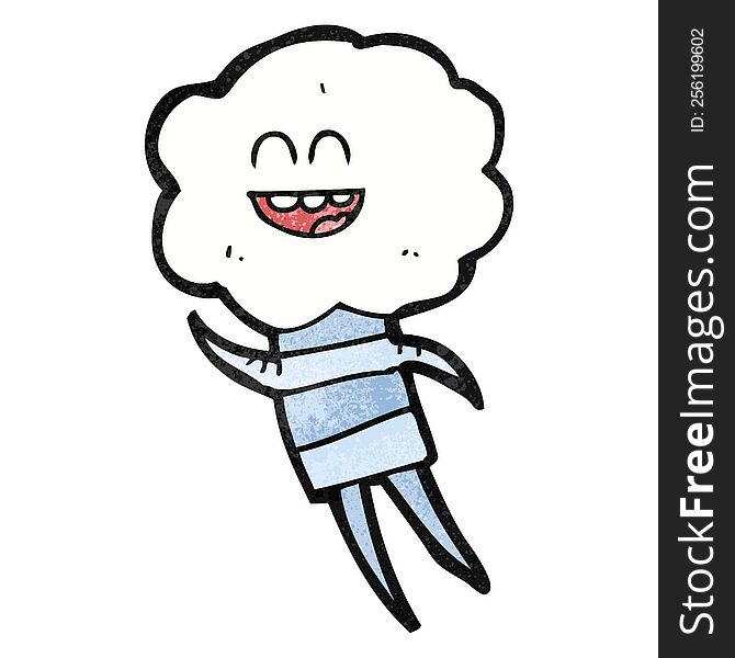freehand textured cartoon cute cloud head creature