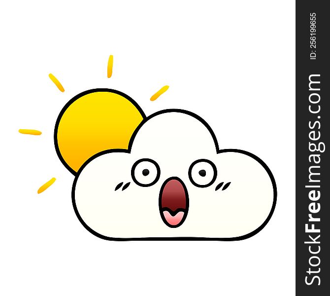 Gradient Shaded Cartoon Sunshine And Cloud