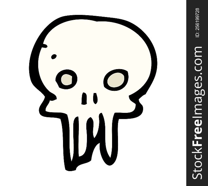 cartoon spooky skull symbol