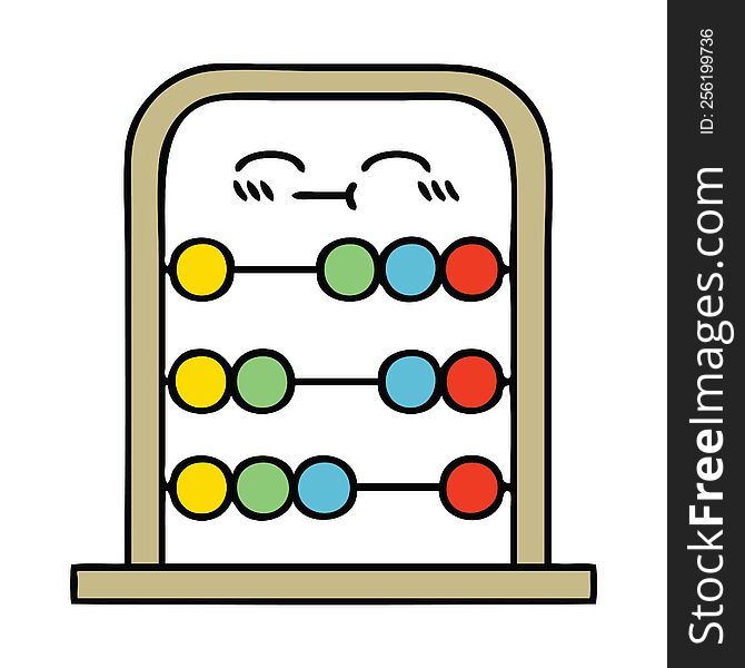 cute cartoon of a abacus. cute cartoon of a abacus