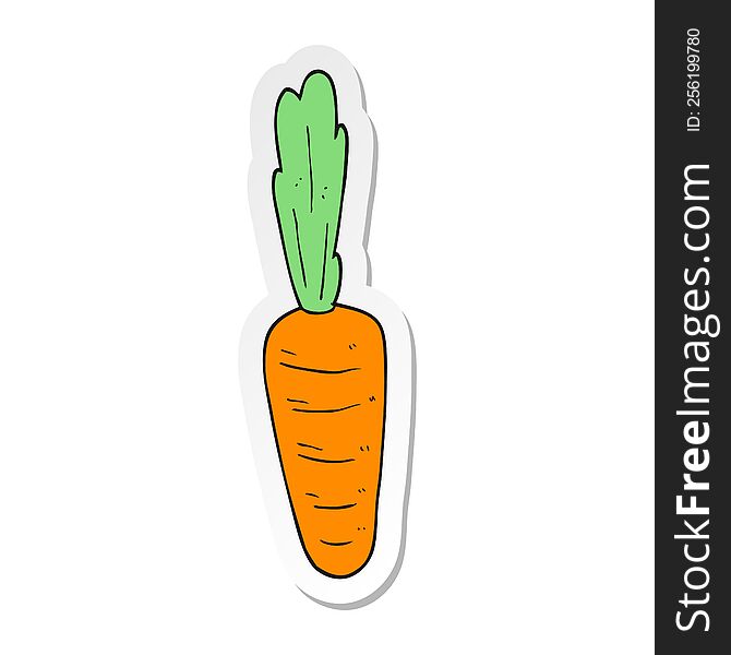 sticker of a cartoon carrot