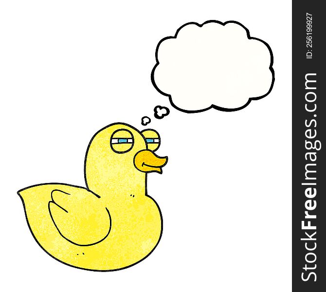 freehand drawn thought bubble textured cartoon funny rubber duck