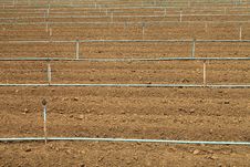 Plow Land And Irrigation System Royalty Free Stock Image Plow Land And Irrigation System Royalty Free Stock Image