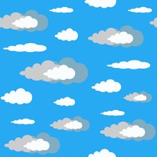 Seamless Clouds On Blue Sky,pattern Royalty Free Stock Images