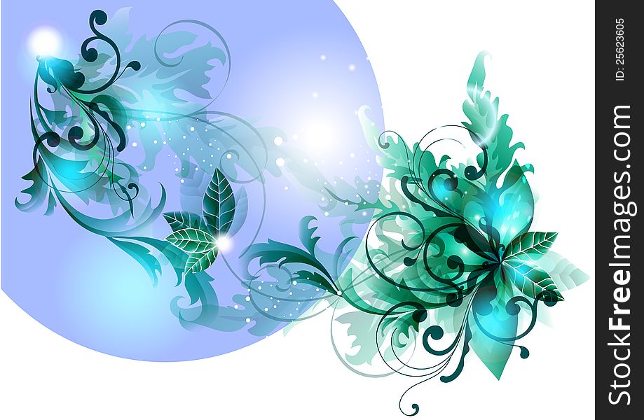 Blue  Flourish  Background