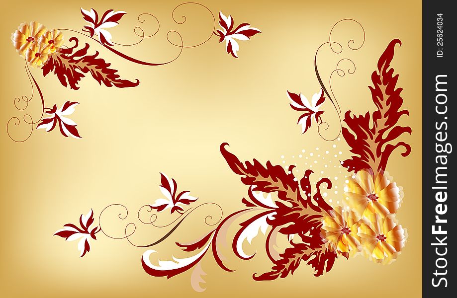 Floral vintage vector background for your design. Floral vintage vector background for your design.