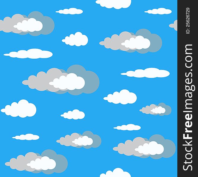 Seamless Clouds On Blue Sky,pattern