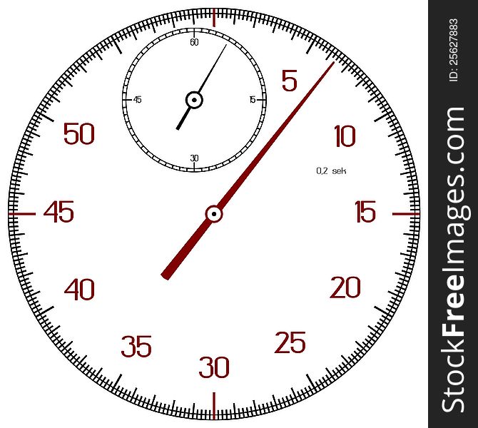 Stopwatch dial on white background. Stopwatch dial on white background.