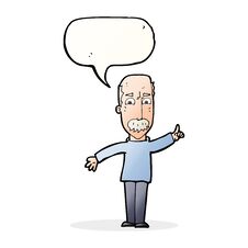 Cartoon Man Issuing Stern Warning With Speech Bubble Stock Photos Cartoon Man Issuing Stern Warning With Speech Bubble Stock Photos