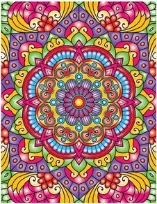 Hand Drawn Mandala Coloring Pages For Adult Coloring Book. Floral Hand Drawn Mandala Coloring Page. Royalty Free Stock Photography