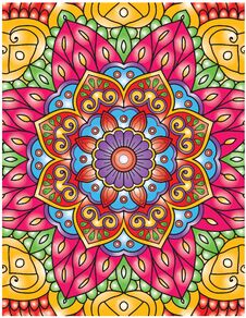 Hand Drawn Mandala Coloring Pages For Adult Coloring Book. Floral Hand Drawn Mandala Coloring Page. Royalty Free Stock Photos